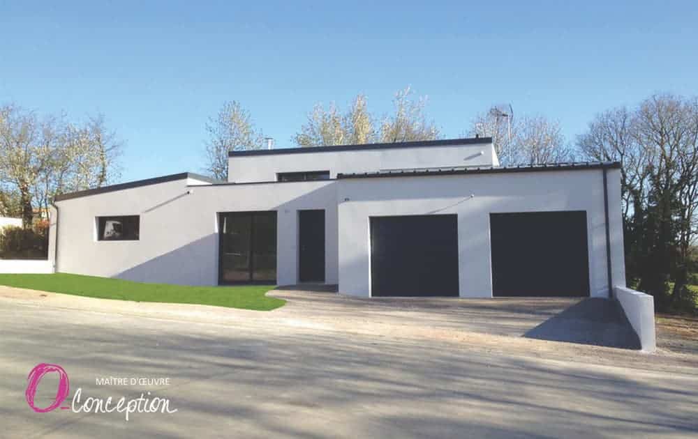 Construction d'une maison moderne à toits plats et monopentes en Vendée