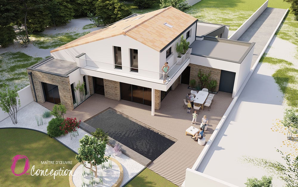 construction d'une villa neuve moderne en bord de mer aux sables d'olonne