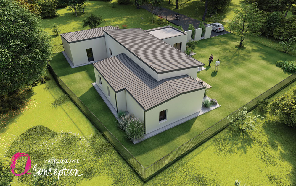 Maison vendéenne avec toits contemporains en bac acier