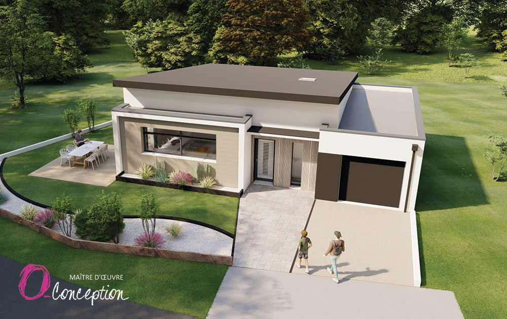 Construction maison neuve ultra contemporaine : toits plats et monopentes