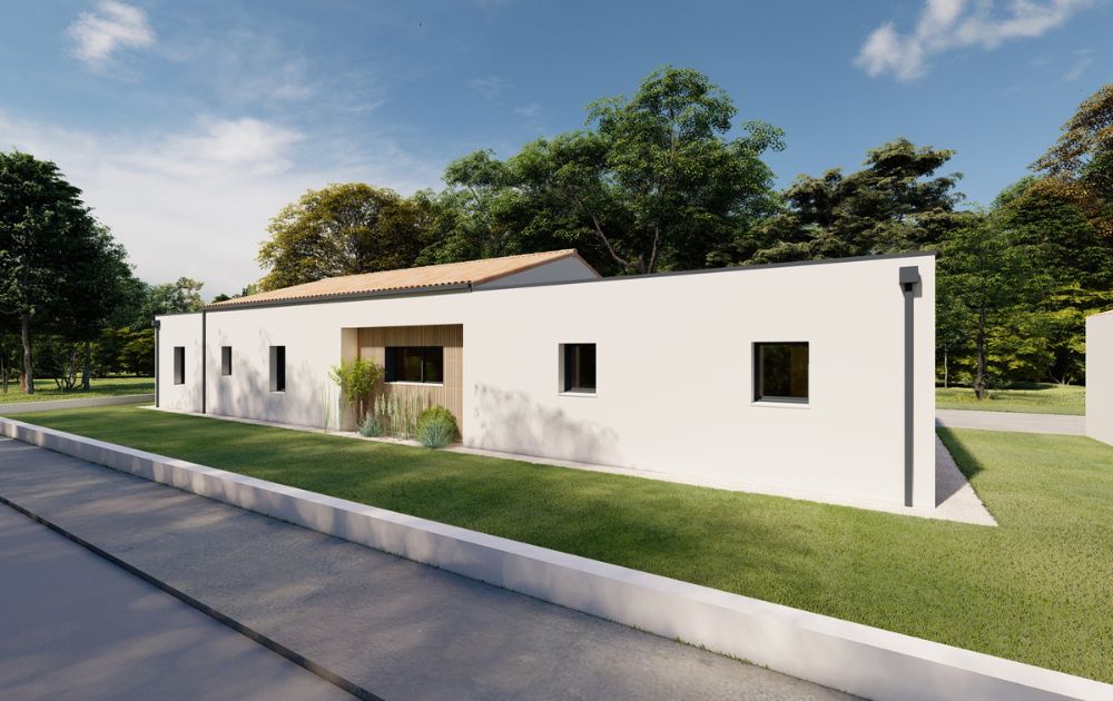 Construction maison neuve avec toits mixtes alliant le traditionnel en tuiles et le contemporain en bac acier