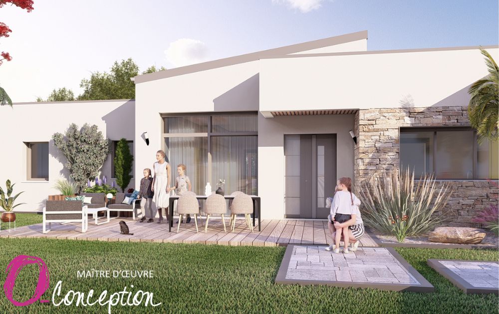 Maison contemporaine, au toit plat, toiture terrasse et toiture monopente.