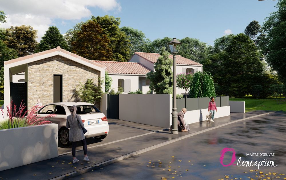 Extension avec un habillage parment de pierre pour donner du cachet à la maison