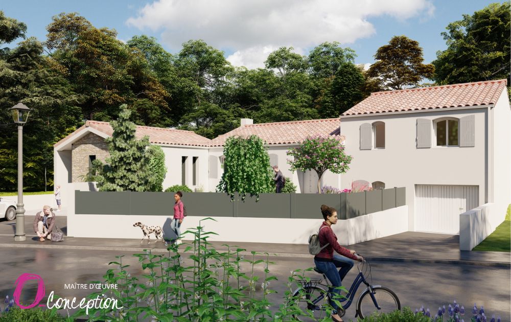 Extension d'une maison sur la façade avant de la maison