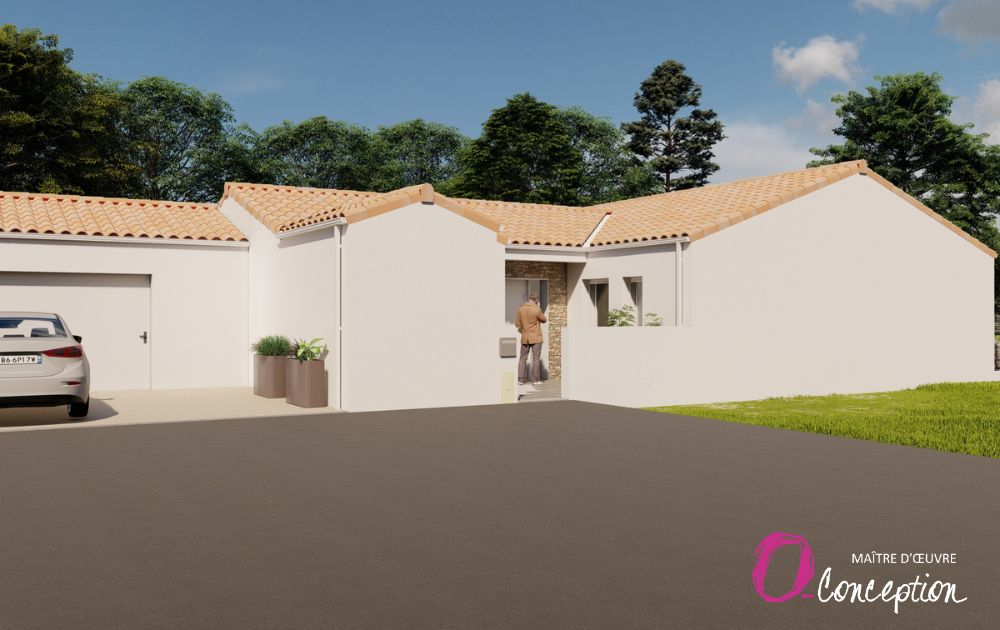 Entrée construction maison individuelle traditionnelle en Vendée